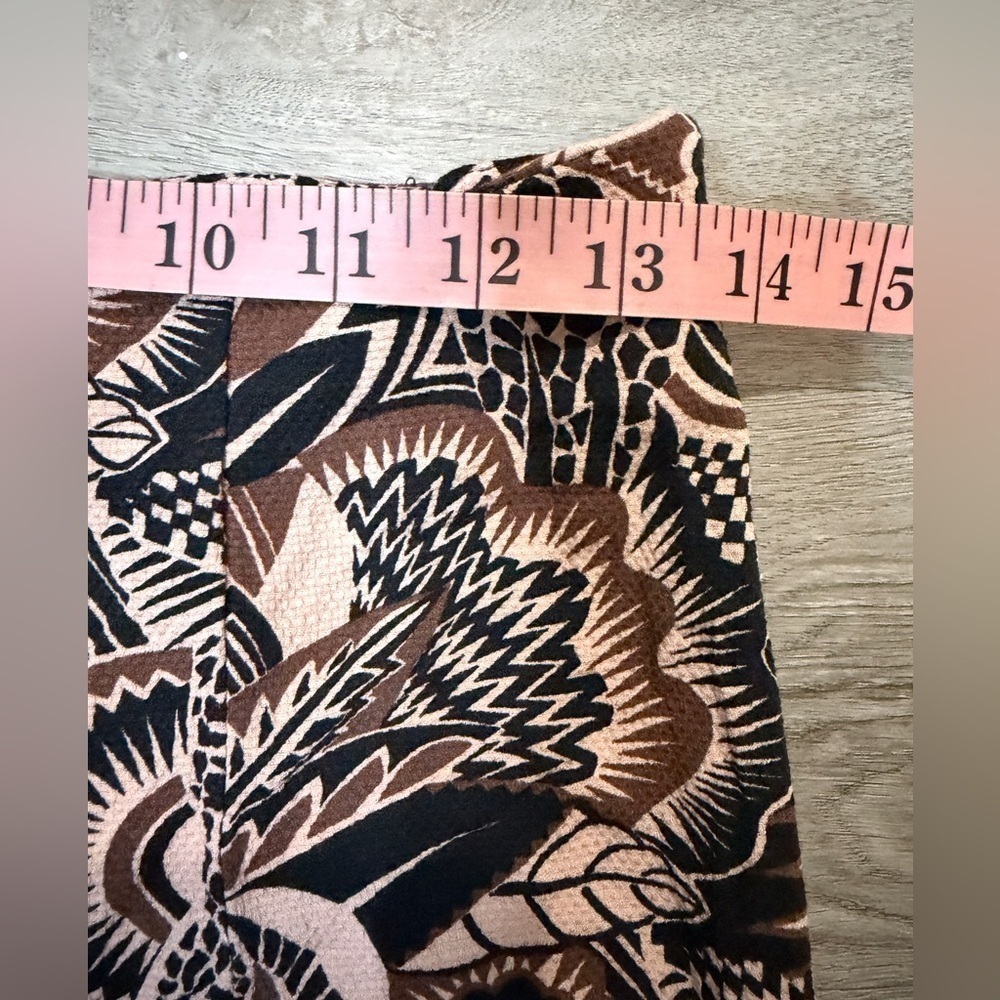 Anthropologie Black and Brown Patterned Flare Pants - Picture 6 of 8